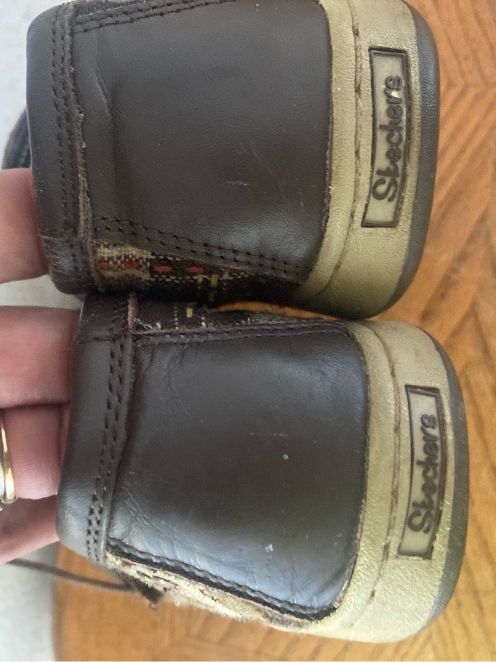 SKETCHERS Brown Plaid Embroidered Mary Jane Flats (7.5) - Picture 6 of 7